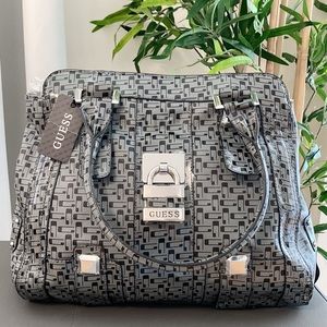 GUESS Large Grey Signature Logo Handbag